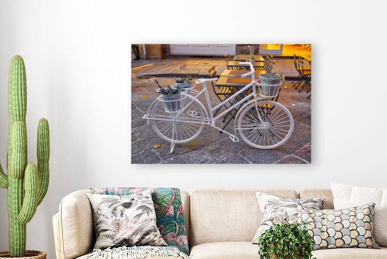 Florence streets near landmark bridge Ponte Vecchio by Elijah Lovkoff