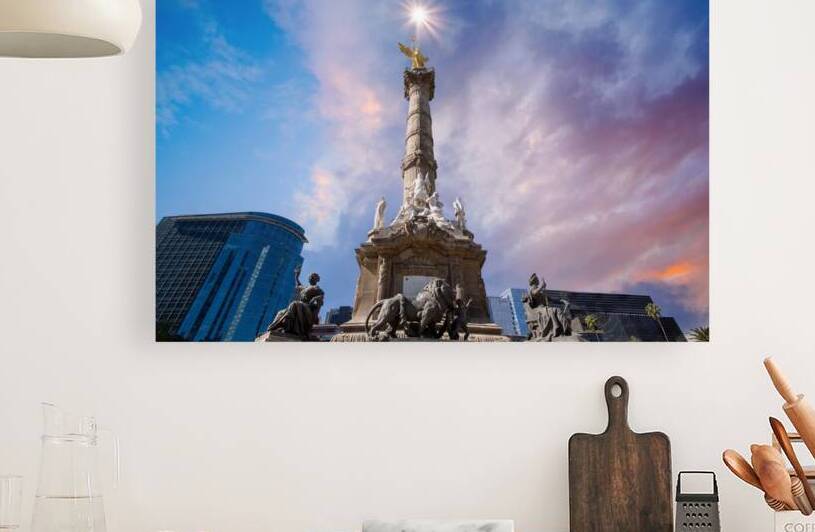 One of the major Mexico City tourist attractions Angel of Independence column located near city financial center and historic center El Zocalo by Elijah Lovkoff