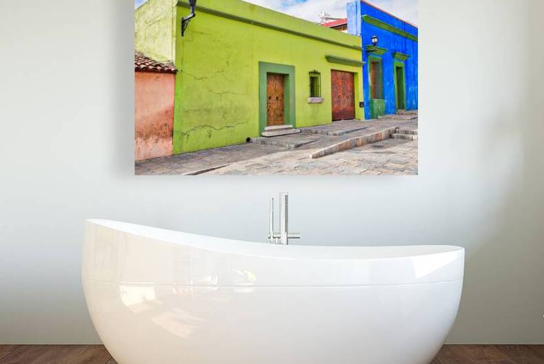 Oaxaca Scenic old city streets and colorful colonial buildings  by Elijah Lovkoff