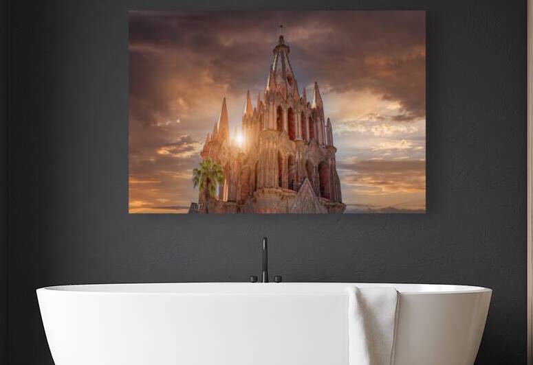 Landmark cathedral of San Miguel Archangel Parroquia De San Miguel Arcangel in historic city center of San Miguel De Allende Mexico by Elijah Lovkoff