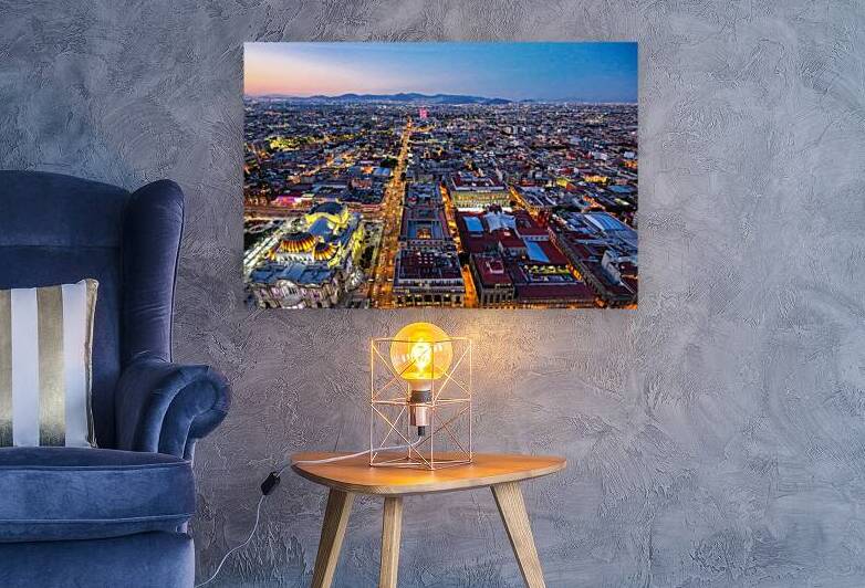 Panoramic view of Mexico City from the observation deck at the top of Latin American Tower Torre Latinoamericana by Elijah Lovkoff