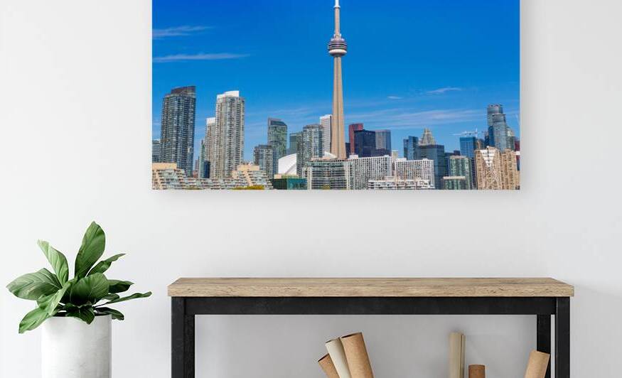 Scenic Toronto financial district skyline view from Ontario Lake by Elijah Lovkoff