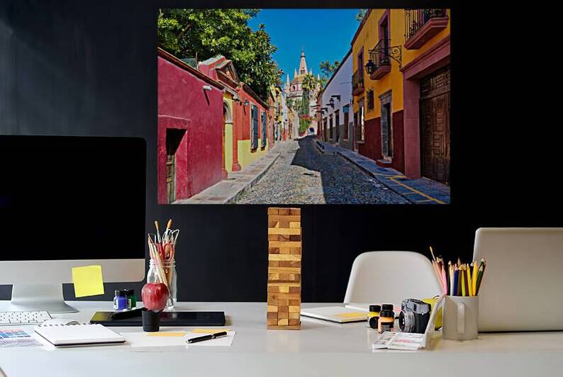 Mexico Colorful buildings and streets of San Miguel de Allende  by Elijah Lovkoff