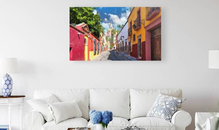 Mexico Colorful buildings and streets of San Miguel de Allende  by Elijah Lovkoff