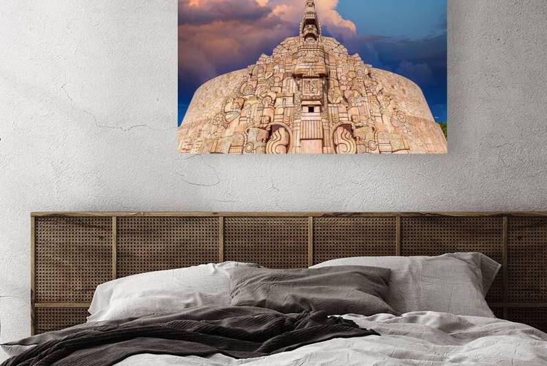 Merida an iconic Homeland Monument Monumento a la Patria located at the runabout of Paseo de Montejo by Elijah Lovkoff