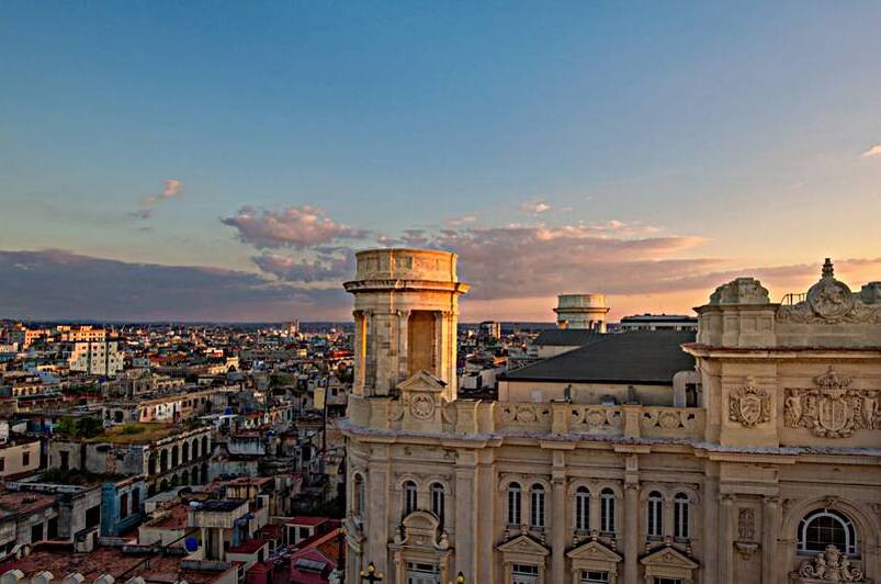 Panoramic view of an Old Havana and colorful Old Havana streets in historic city center Havana Vieja near Paseo El Prado and Capitolio by Elijah Lovkoff