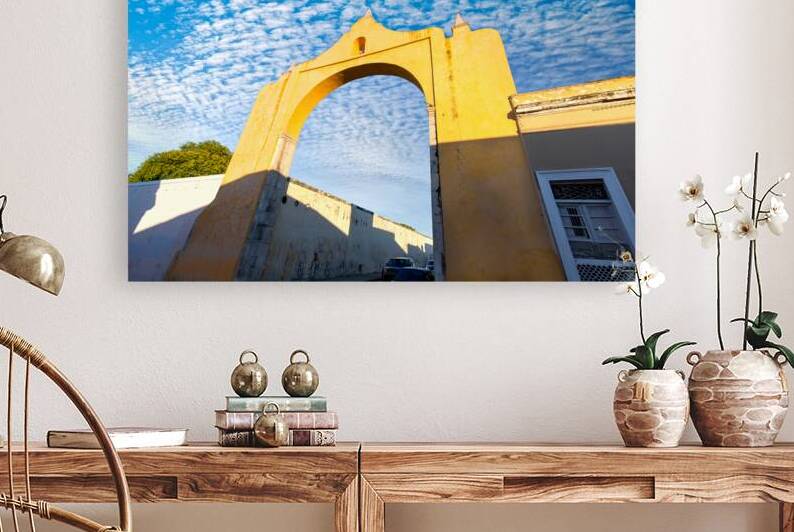Scenic colorful colonial Merida streets in Mexico Yucatan by Elijah Lovkoff