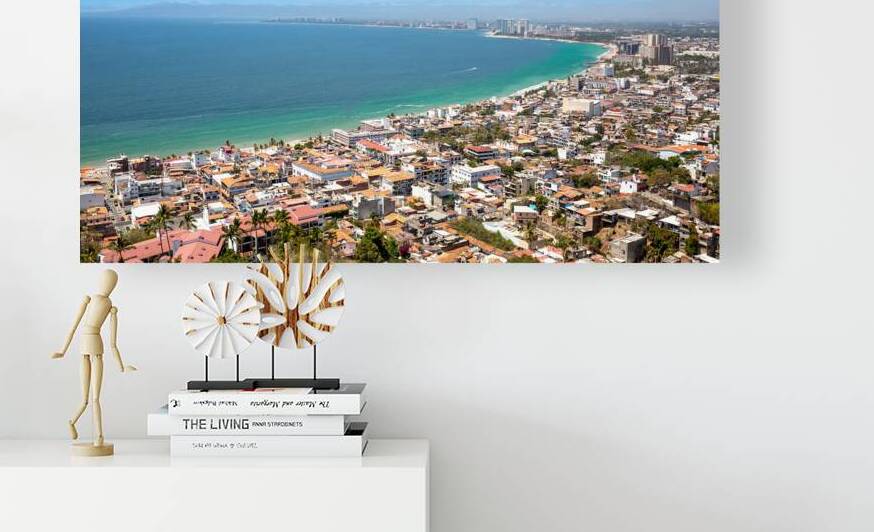 Scenic Mirador Cerro La Cruz Lookout with panoramic views of Puerto Vallarta and famous shoreline with ocean beaches and luxury hotels by Elijah Lovkoff