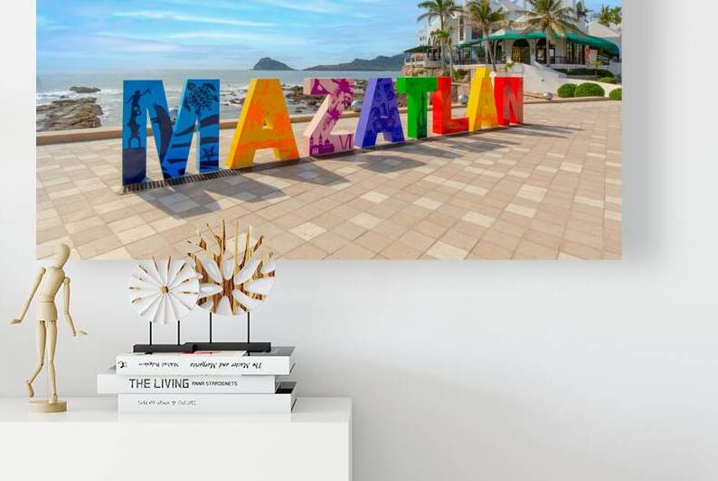 Big Mazatlan Letters at the entrance to Golden Zone Zona Dorada  a famous touristic beach and resort zone in Mexico by Elijah Lovkoff