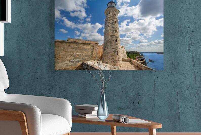 Famous Lighthouse of the Morro Castle Castillo de los Tres Reyes del Morro a fortress guarding the entrance to Havana bay in Havana Cuba by Elijah Lovkoff