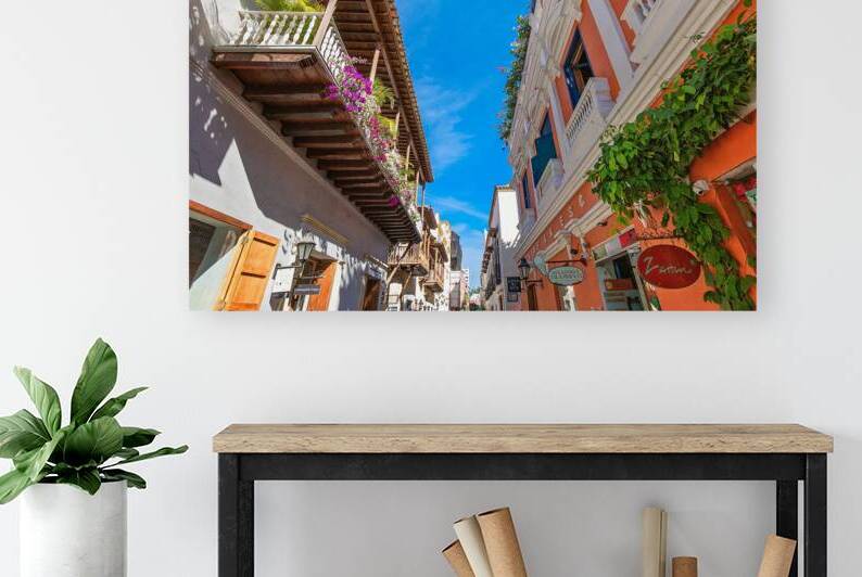 Cartagena Colombia   18 February 2020: Famous colonial Cartagena Walled City Cuidad Amurrallada and its colorful buildings in historic city center a designated UNESCO World Heritage Site by Elijah Lovkoff