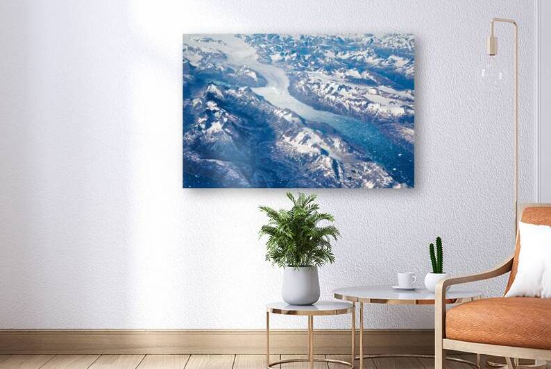 Aerial view of scenic Greenland Glaciers and icebergs by Elijah Lovkoff