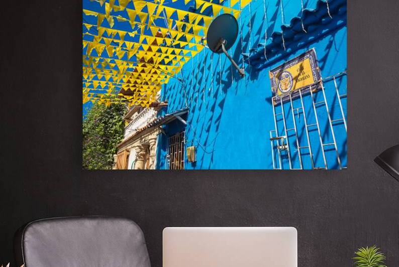 Scenic colorful streets of Cartagena in historic Getsemani district near Walled City Ciudad Amurallada by Elijah Lovkoff