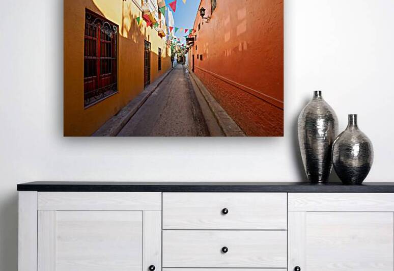 Colombia Scenic colorful streets of Cartagena in historic Getsemani district near Walled City Ciudad Amurallada a UNESCO world heritage site by Elijah Lovkoff