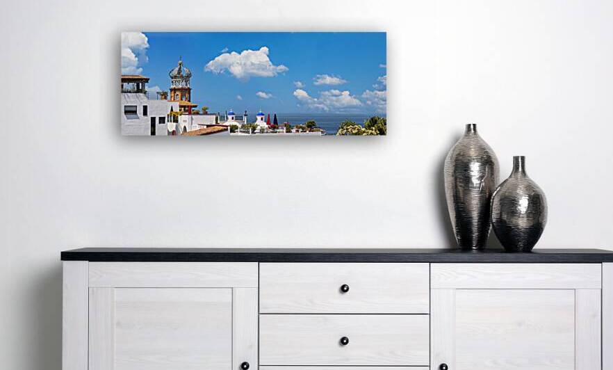 Mexico panoramic view of Puerto Vallarta near sea promenade Malecon beaches and historic center by Elijah Lovkoff