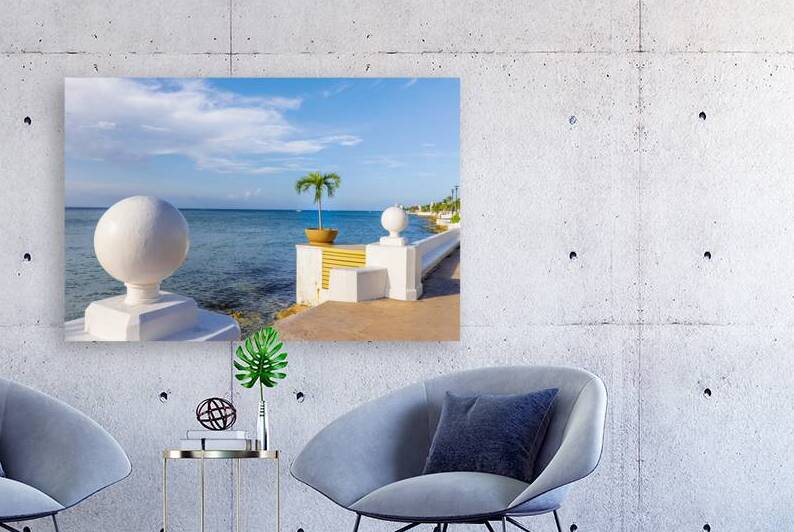 San Miguel de Cozumel Mexico sea Malecon route with sculptures and scenic ocean views going along the ocean shore by Elijah Lovkoff