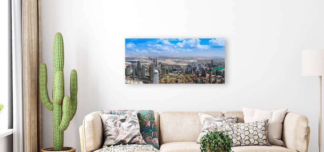 UAE Dubai panoramic skyline view of city downtown and Dubai Mall by Elijah Lovkoff