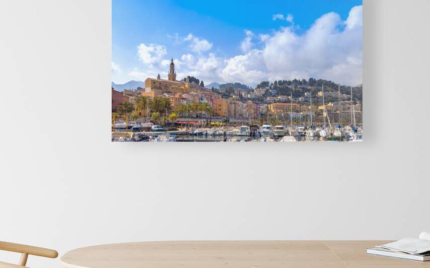 France French Riviera Scenic view of Menton historic center from the marina by Elijah Lovkoff