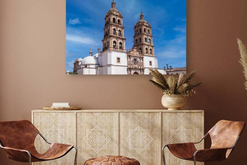 Mexico Catholic church of Cathedral Basilica of Durango in colonial historic city center located opposite Durango central square Plaza de Armas by Elijah Lovkoff