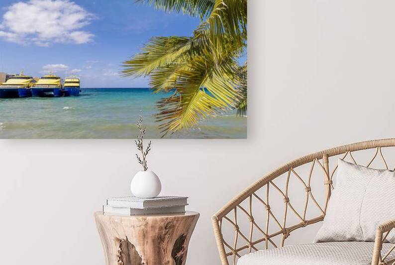 Mexico High speed Cozumel ferry at the terminal Cozumel waiting for passengers to Playa del Carmen by Elijah Lovkoff