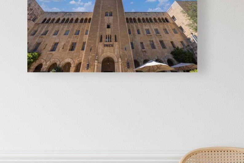 Jerusalem International YMCA landmark bell tower and hotel in historic city centre by Elijah Lovkoff
