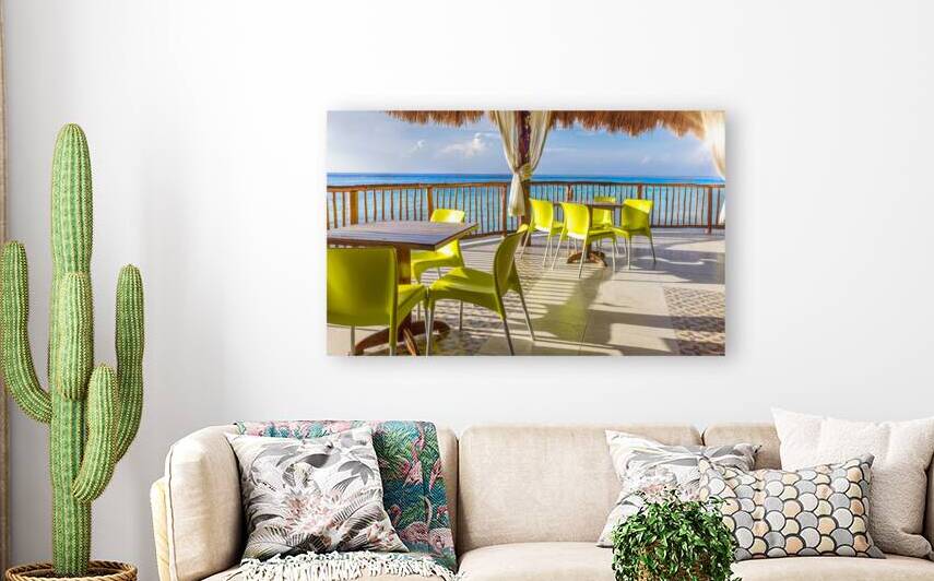 Cozumel tourist ocean promenade cafes and restaurants offering scenic landscape views of Cozumel and national Mexican food and drinks by Elijah Lovkoff