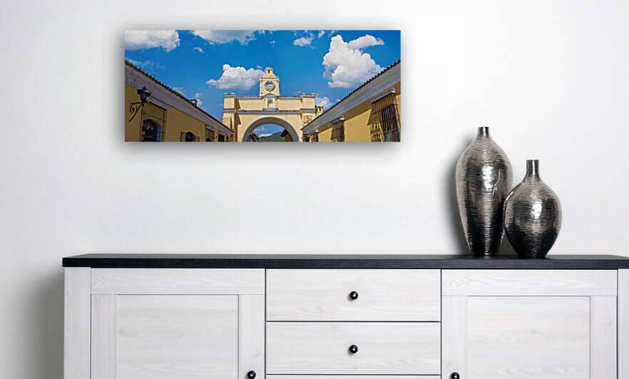 Guatemala Santa Catalina arch in Antigua in historic city center Barrio Historico by Elijah Lovkoff