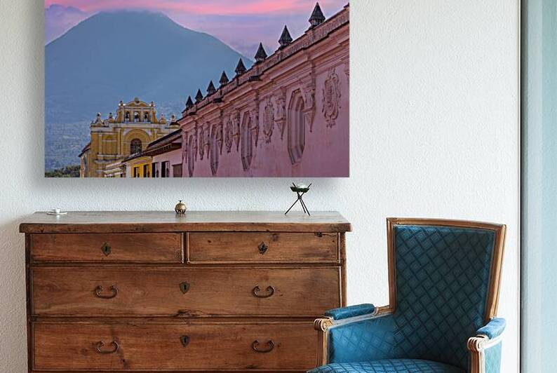 Guatemala colorful colonial Antigua streets in historic city center Barrio Historico by Elijah Lovkoff