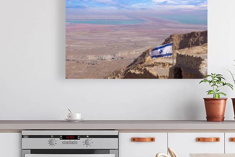 Israel Panoramic views from Masada Fortress in National Park in Negev Judaean Desert near Dead Sea by Elijah Lovkoff