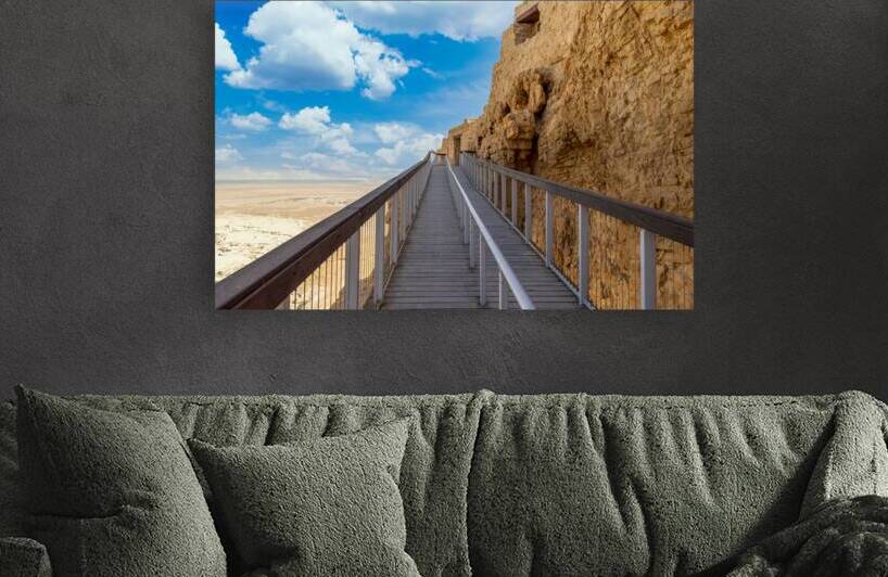 Israel Panoramic views from Masada Fortress in National Park in Negev Judaean Desert near Dead Sea by Elijah Lovkoff