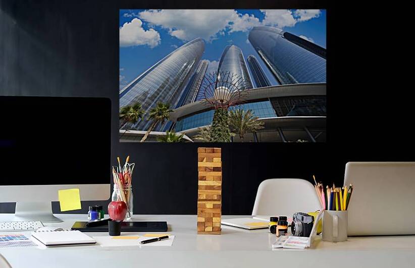UAE United Arab Emirates Abu Dhabi downtown panorama and financial center skyline by Elijah Lovkoff