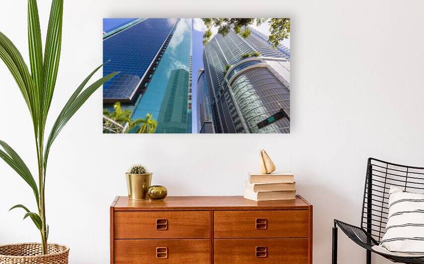 Miami downtown financial skyline and business shopping center near Biscayne bay and South beach by Elijah Lovkoff