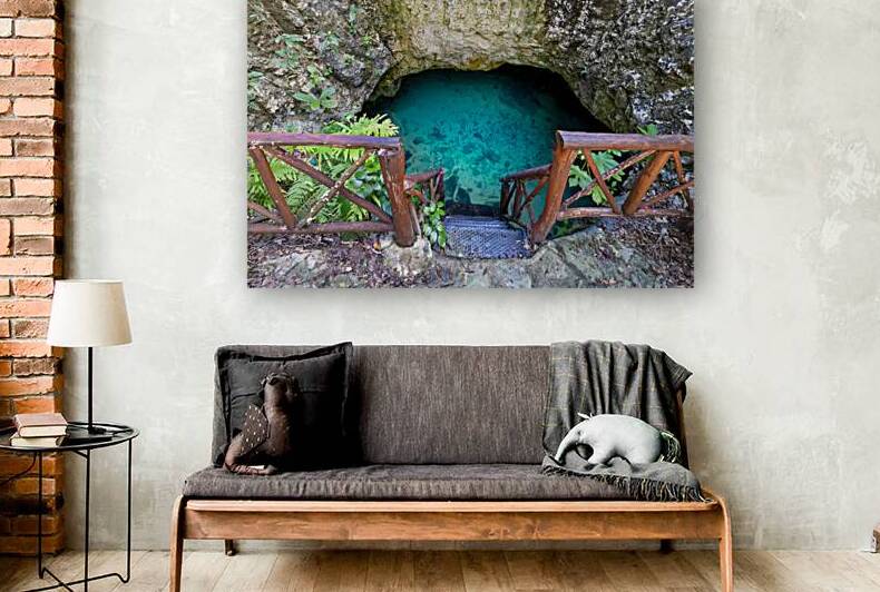 Scenic Cenote Casa Tortuga near Tulum and Playa Del Carmen a popular tourist attraction for local and international tourism by Elijah Lovkoff