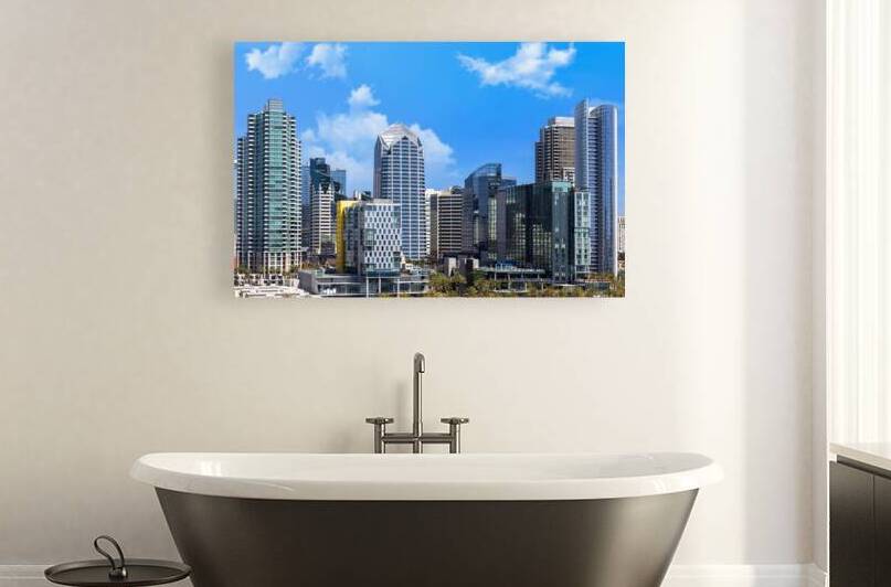 USA Scenic San Diego downtown financial district city skyline and skyscrapers by Elijah Lovkoff