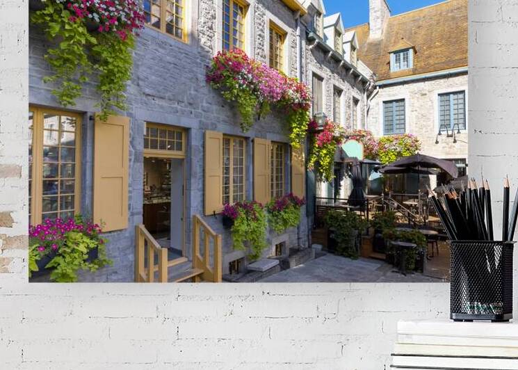 Old Quebec City tourist attractions of Quartier Petit Champlain lower town shopping district and old French architecture by Elijah Lovkoff