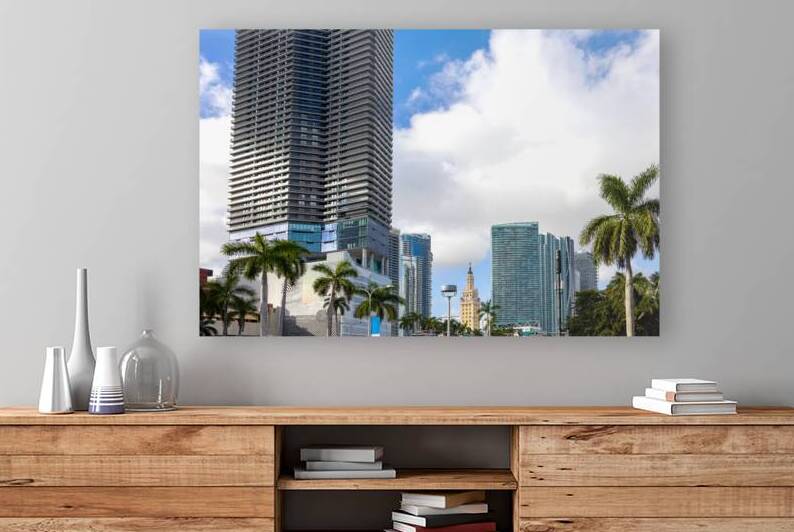 Miami downtown financial skyline and business shopping center near Biscayne bay and South beach by Elijah Lovkoff