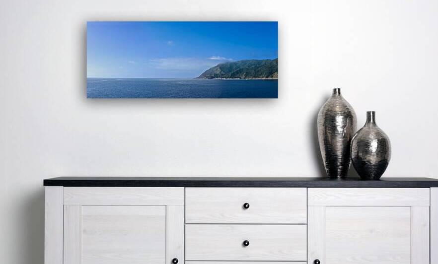 Panoramic view of Catalina Island Bay and Avalon city in California. by Elijah Lovkoff