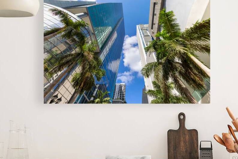 Miami downtown financial skyline and business shopping center near Biscayne bay and South beach by Elijah Lovkoff