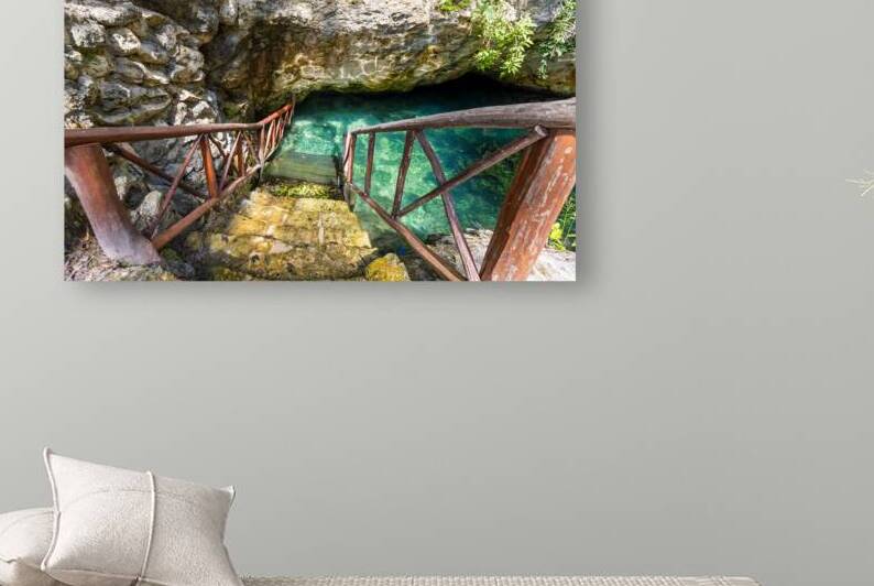 Scenic Cenote Casa Tortuga near Tulum and Playa Del Carmen a popular tourist attraction for local and international tourism by Elijah Lovkoff