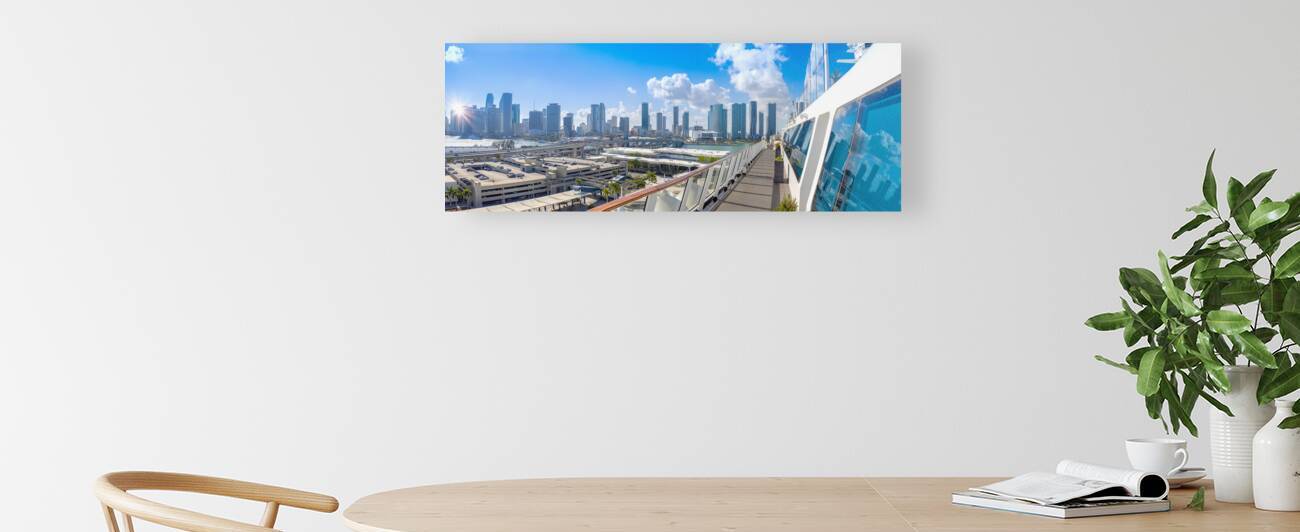 Cruise ship departing to Caribbean vacation from Miami port by Elijah Lovkoff