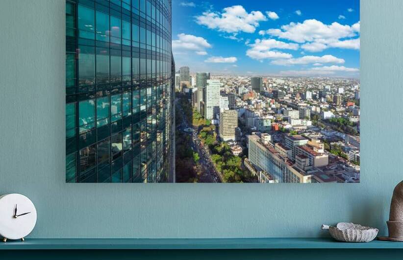 Panoramic skyline view of Mexico City business and Financial center close to Paseo De Reforma by Elijah Lovkoff