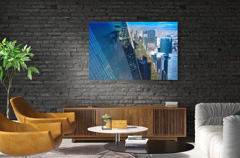 Panoramic skyline view of Mexico City business and Financial center close to Paseo De Reforma by Elijah Lovkoff