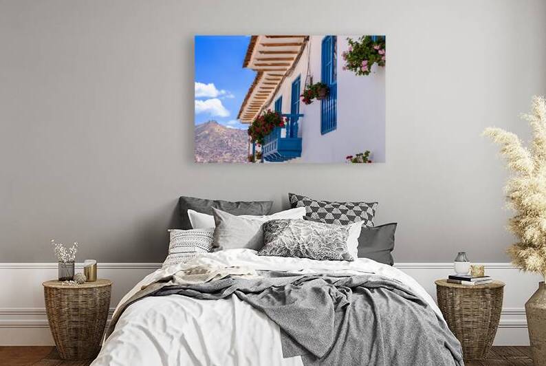 Peru Cusco historic colorful colonial buildings and architecture of San Blas district of artisans by Elijah Lovkoff