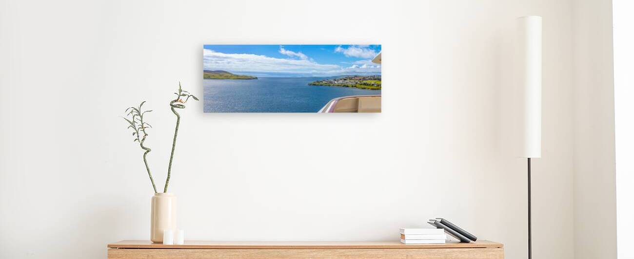 Scotland Shetland scenery in England with cliffs ocean views and green pastures by Elijah Lovkoff