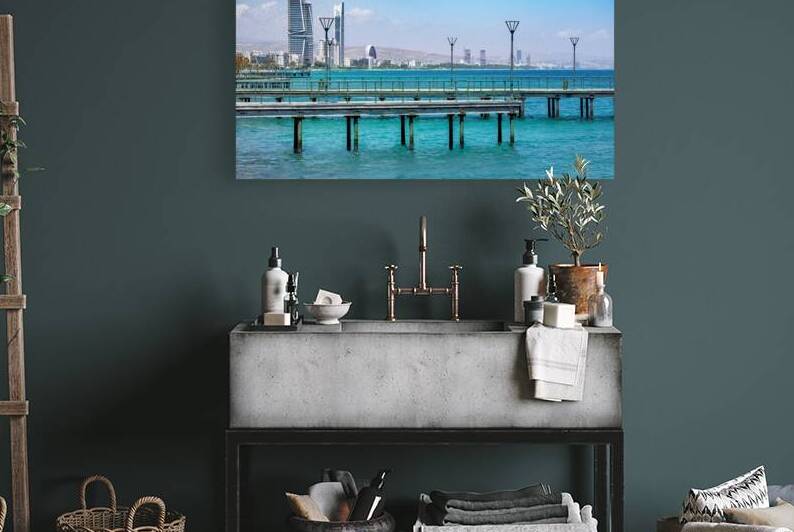 Cyprus Limassol Molos seafront promenade and scenic views of Olimpia coast and financial center by Elijah Lovkoff