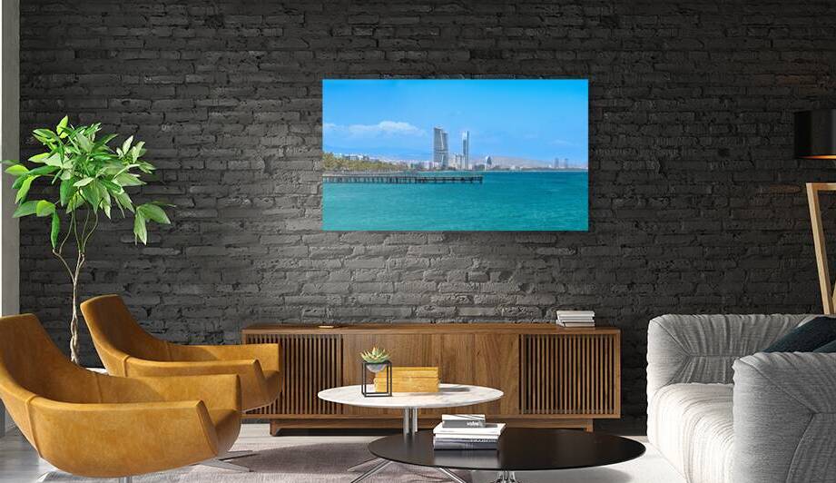 Cyprus Limassol Molos seafront promenade and scenic views of Olimpia coast and financial center by Elijah Lovkoff