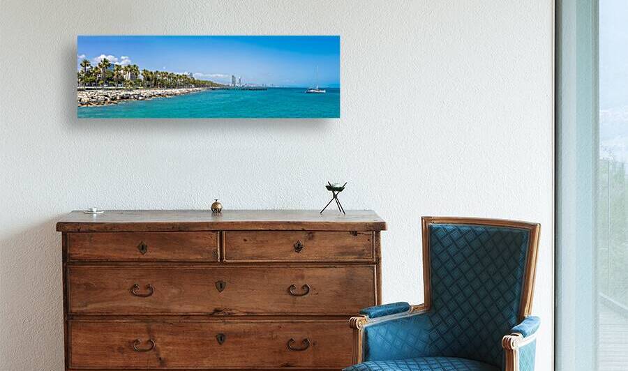 Cyprus Limassol Molos seafront promenade and scenic views of Olimpia coast and financial center by Elijah Lovkoff