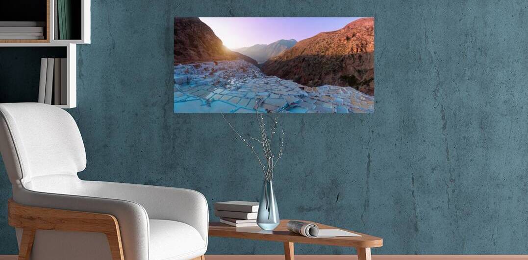 Scenic salinas Maras Salt mines in Sacred Valley Valle Sagrado in Cusco Peru by Elijah Lovkoff