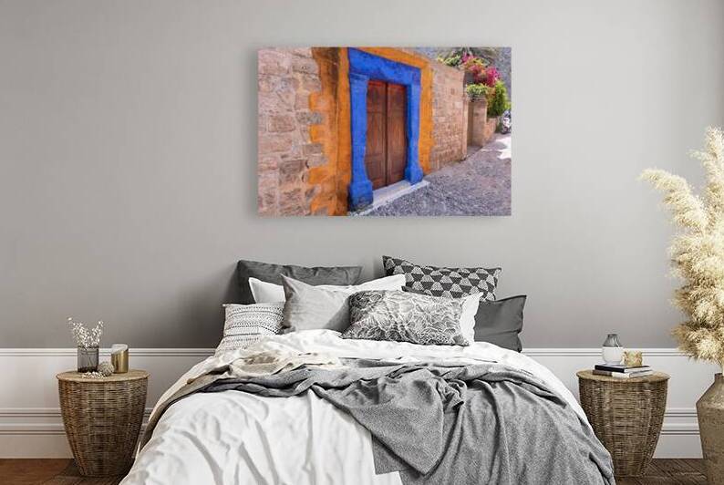 Greece travel destination colorful streets of Rhodes island city Rhodes in historic city center by Elijah Lovkoff