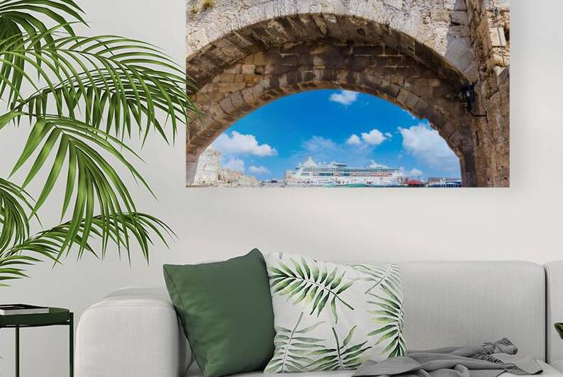 Greece travel destination colorful streets of Rhodes island city Rhodes in historic city center by Elijah Lovkoff